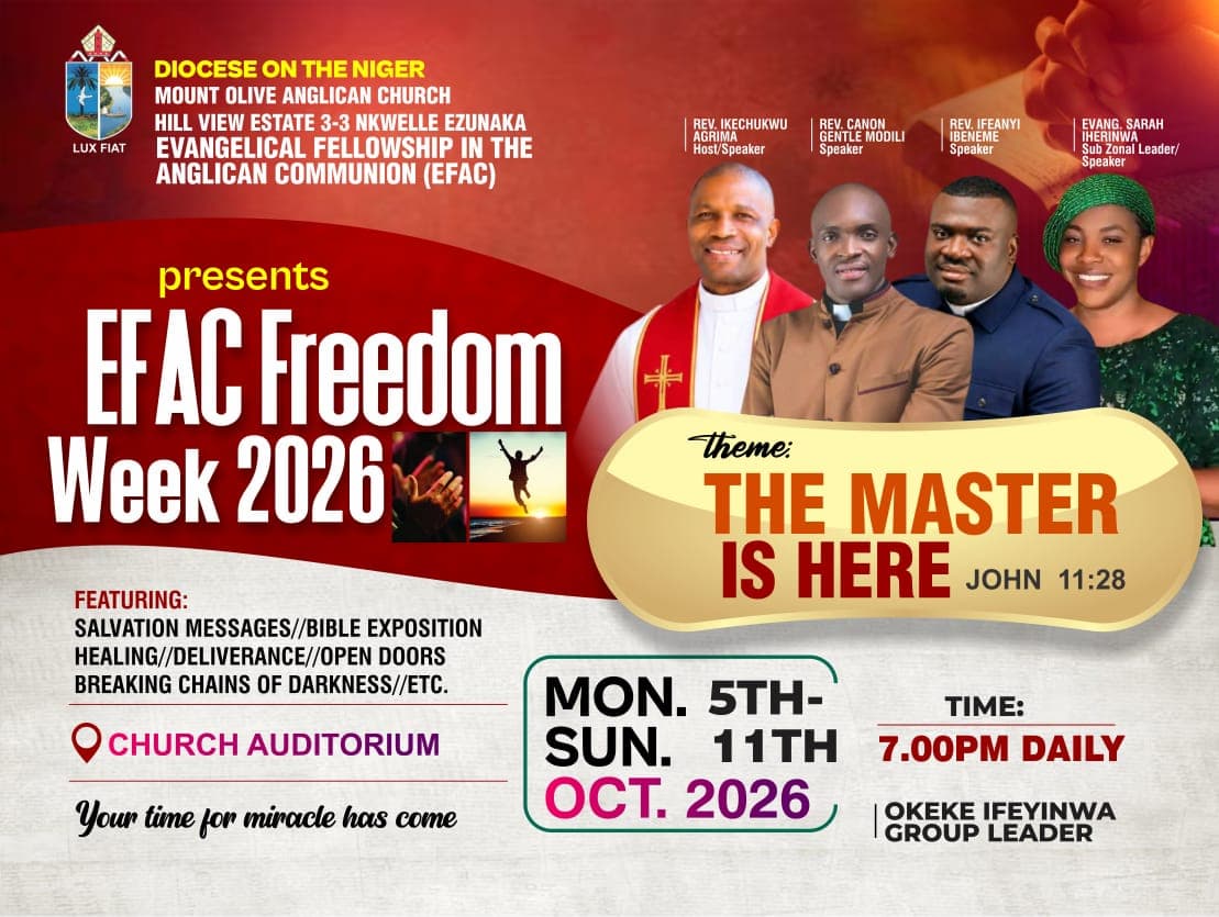Mount Olive Anglican Church, Hill View Estate 3-3, Nkwelle Ezunaka EFAC Freedom Week 2026